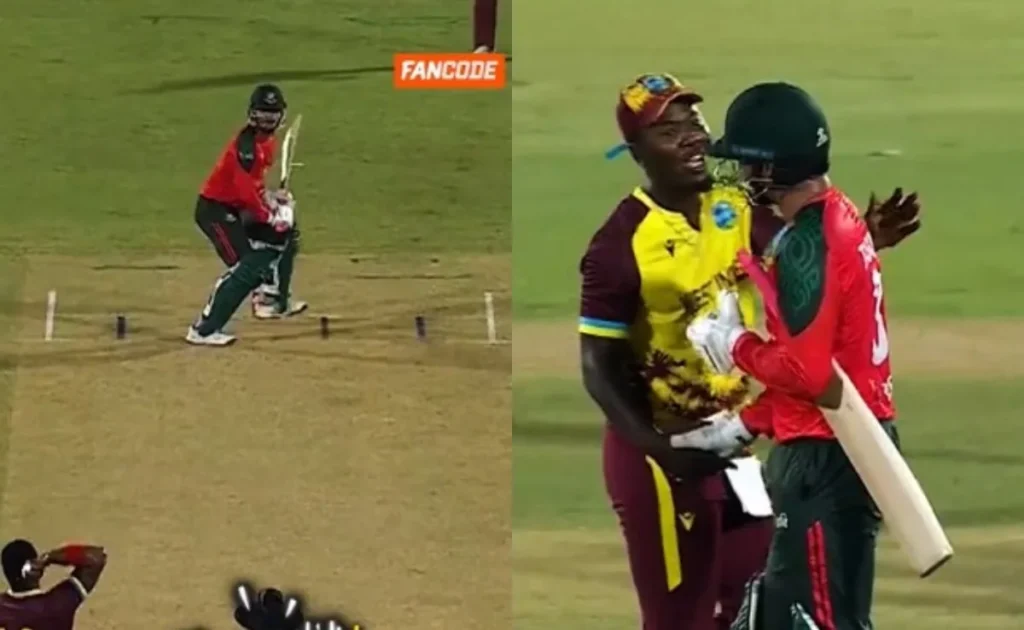 West Indies vs Bangladesh: आखिरी गेंद पर बड़ा ट्विस्ट, छक्का लगाकर भी आउट हुए टास्किन अहमद!