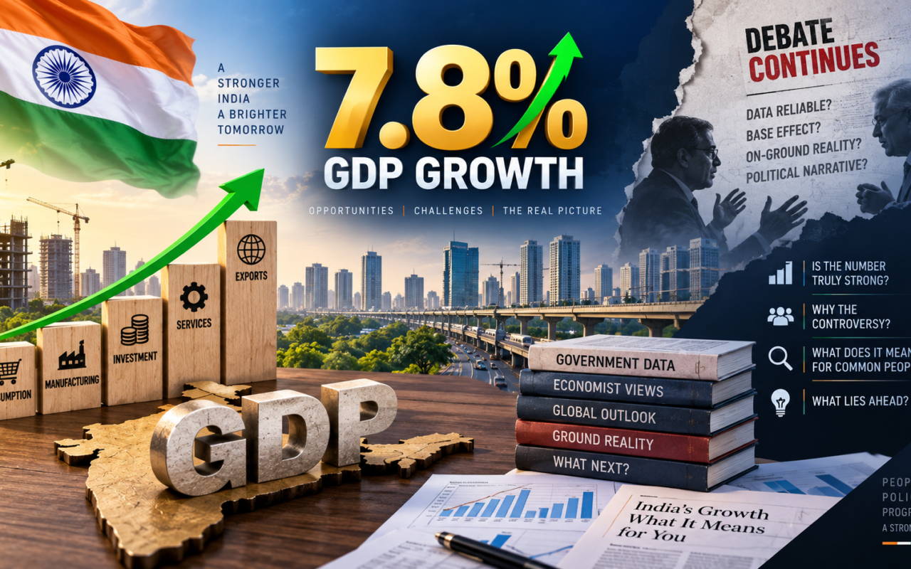 भारत की 7.8% GDP ग्रोथ पर बहस: आंकड़ा मजबूत है, फिर विवाद क्यों?