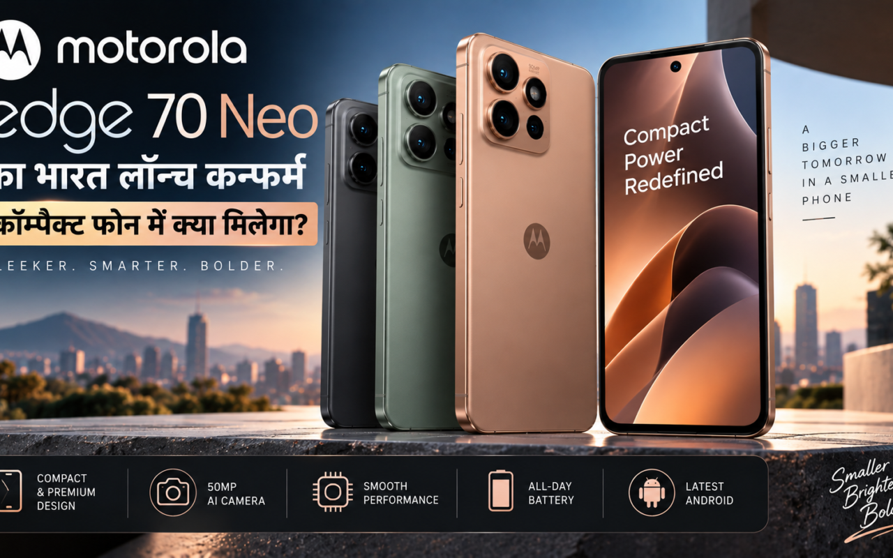 Motorola Edge 70 Neo का भारत लॉन्च कन्फर्म, कॉम्पैक्ट फोन में क्या मिलेगा?