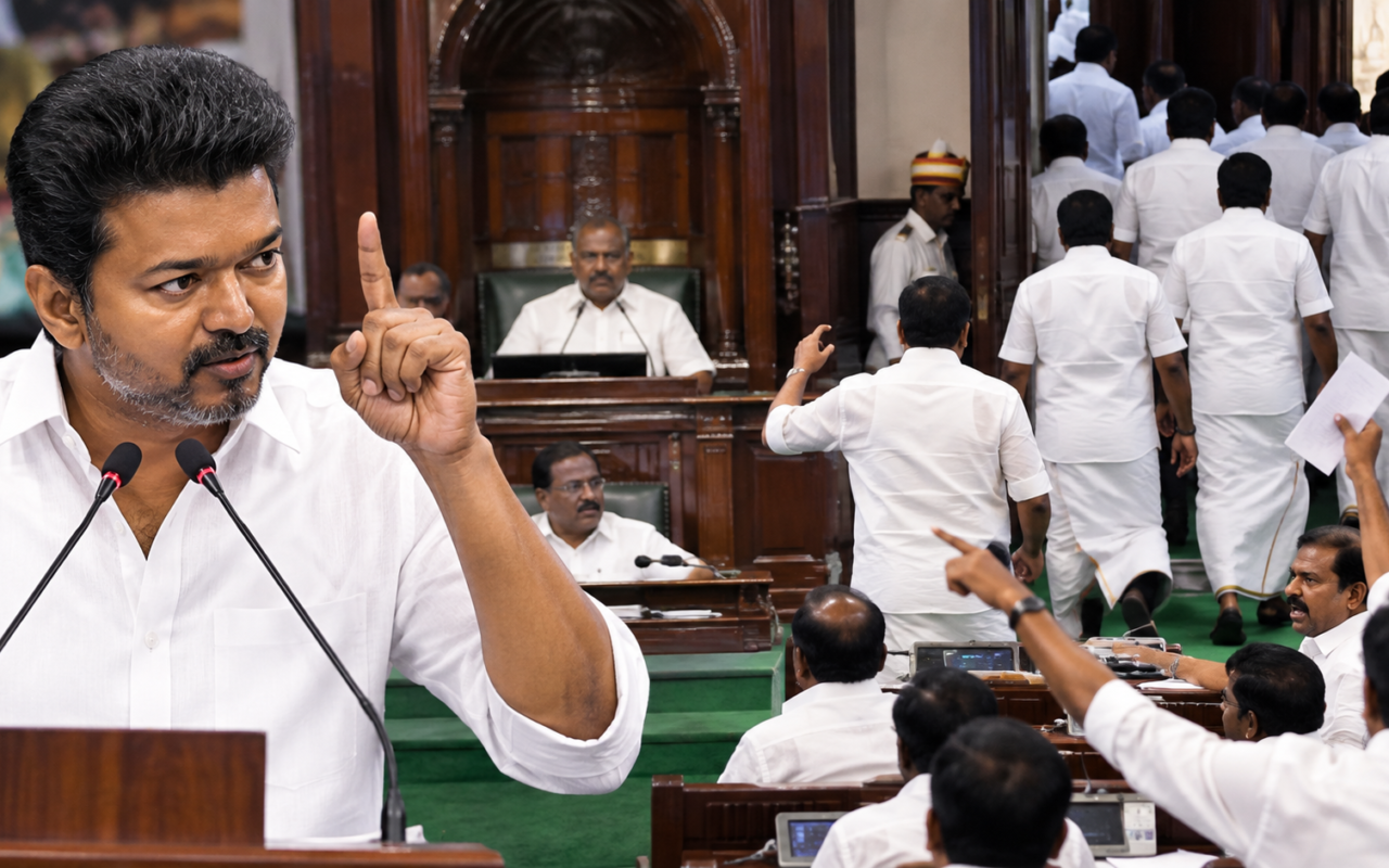 तमिलनाडु विधानसभा में हंगामा, मुख्यमंत्री विजय की टिप्पणी पर DMK विधायक सदन से बाहर