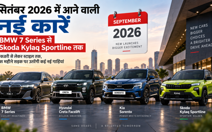 सितंबर 2026 में आने वाली नई कारें: BMW 7 Series से Skoda Kylaq Sportline तक